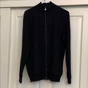 Hugo Boss stretchy zip up sweater black